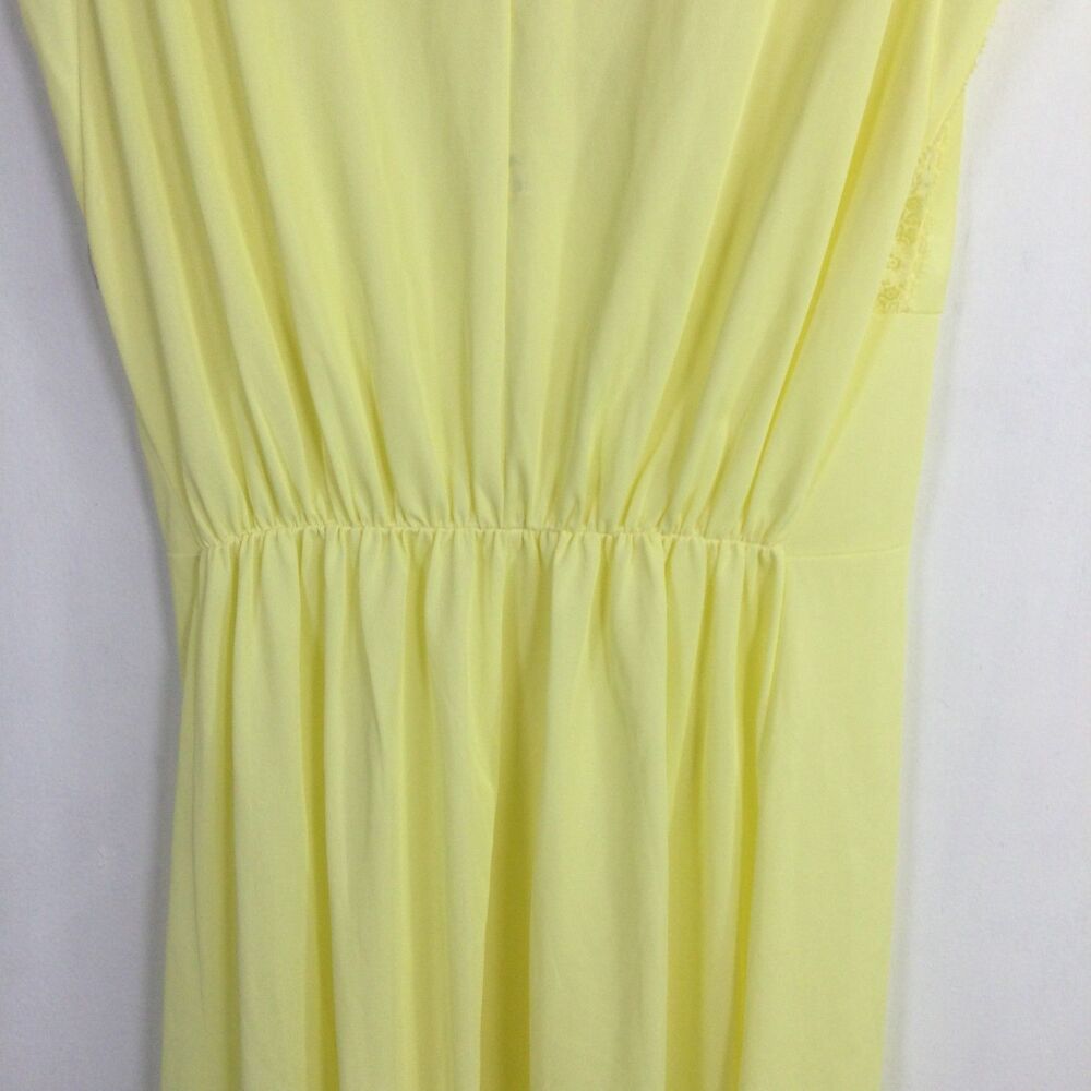 Lucy Larcom Womens Nightgown Maxi Dress V-Neck Sleeveless Pleated Yellow Size 36 - Picture 13 of 16